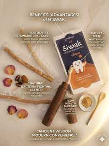 Traditional Herbal Miswak Sticks Natural Teeth Cleaning Meswak Tooth Care Pack of Four with Wooden Holder Gift <b>Set</b> - Product Image 2