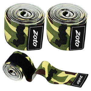 Printed Camo Polyester Powerlifting <b>Knee</b> Wraps Weightlifting Squat <b>Support</b> Straps Adjustable Non-Slip Compression <b>Bandage</b> - Product Image 2