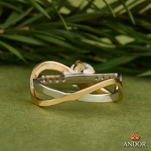 แหวนเพชรโมอิสเพชรกะรัต1.15มีสไตล์ตั้งค่าแบบง่ามชุบโรเดียมโทนคู่925สีเงินสเตอร์ลิงอินเทรนด์ขายส่งเครื่องประดับ - Product Image 2