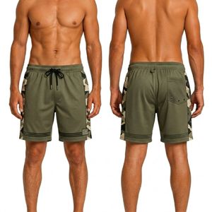 Pantalones Cortos Deportivos para Hombre con Estampado de Hojas Botánicas, Tela de Poliéster Resistente, Control de Humedad, Transpirables, para Aventuras al Aire Libre y Surf - Product Image 4