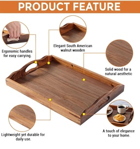 Personalized Walnut Serving <b>Tray</b>, Custom Engraved <b>Wooden</b> <b>Tray</b>, <b>Tray</b> for Home, Wedding and Everyday Use - Product Image 5