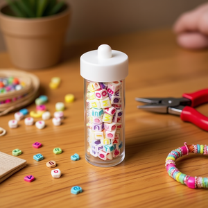 Perline con lettere Ilan in barattolo, 12 pezzi, per la creazione di gioielli fai da te - Product Image 2