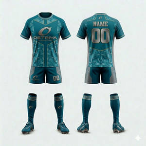 Professional Manufacturer Men's Rugby Uniform Custom New 2026 Style <b>Heat</b>-Transfer Printing Polyester Made Short Rugby Uniforms - Product Image 6