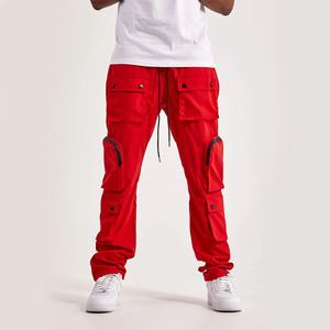 Men's Fashion <b>Cargo</b> Trousers with Functional Pocket Detailing, Secure Zip Compartments, Adjustable Waistband & <b>Cuffed</b> Hem Design - Product Image 1