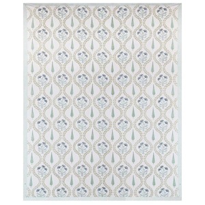 Parure de lit populaire en coton imprimé à la main, motif floral Jaipur, style bohème indien, avec taies d'oreiller assorties - Product Image 1