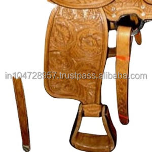 Selle Western Show de qualité supérieure en cuir sculpté à la main avec des raccords plaqués argent Produit équestre supérieur - Product Image 4