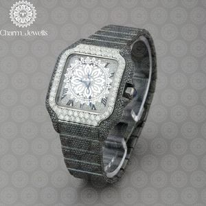 Reloj de Lujo Charm Jewells de Acero Inoxidable de 40 mm, Analógico, Mecánico, para Hombre, con Detalles de Diamantes, Cierre de Mariposa, Fecha Automática, Resistente al Agua - Product Image 1