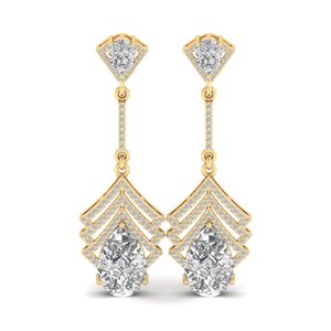 ต่างหูเพชร REYES Lab Grown Diamond ทรงหยดน้ำ ผลิตด้วยวิธี CVD HPHT ทองคำ 14K 18K 22K ชุบโรเดียม ของขวัญแต่งงาน เครื่องประดับคุณภาพสำหรับผู้หญิง - Product Image 2