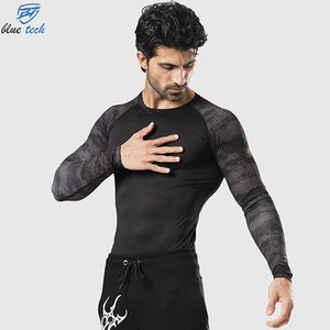 Maillot de compression à manches courtes pour homme Blue Tech, imprimé par transfert thermique, écologique, couleur personnalisée, séchage rapide, en spandex - Product Image 2