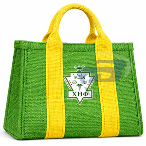 Chi Eta phi sorority กระเป๋าปอกระเจากันน้ำมีซิปกระเป๋าถือลายอักษรกรีกสำหรับสมาชิกชมรม - Product Image 1