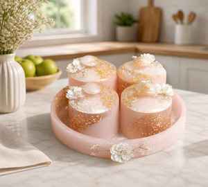 Ensemble de pots à fruits secs en résine Craft Emporium Exports, qualité supérieure, taille personnalisable, résine époxy, passe au lave-vaisselle, empilable, motif floral - Product Image 6