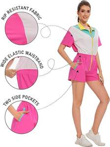 ชุดวอร์มสตรีทแวร์โอเวอร์ไซส์ ชุดวิ่งออกกำลังกายผ้าไนลอน ชุดสะท้อนแสง ชุดวอร์มแบบกำหนดเอง เสื้อแจ็คเก็ตกันลม ชุดวอร์มสำหรับผู้หญิง - Product Image 6