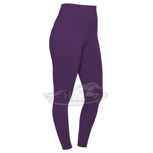 Leggings de equitación para mujer, pantalones de equitación de cintura alta con silicona en toda la asiento, ropa ecuestre - Product Image 1