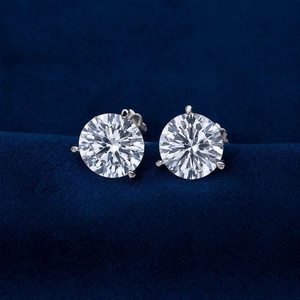<b>Moissanite</b> Round Stud <b>Earrings</b> Solitaire Diamond Look Luxury Womens Fine Jewelry Bridal Wedding Gift Sparkling <b>Earrings</b> - Product Image 3