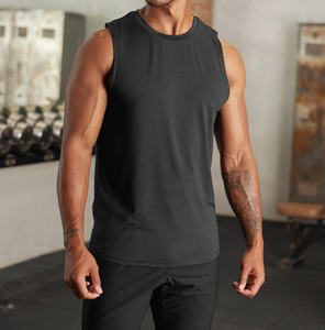 เสื้อกล้ามคอกลมผ้าฝ้าย/ใยไผ่ ระบายอากาศ แห้งเร็ว ป้องกันแบคทีเรีย สีพื้น สำหรับผู้ชาย ฤดูร้อน ยี่ห้อ Pro Fitter - Product Image 3