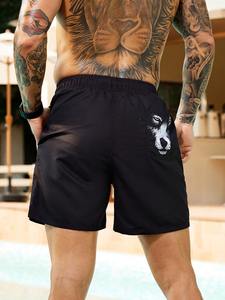 Shorts de bain unisexes pour hommes, tissés, séchage rapide, imprimé floral, longueur genou, légers, résistants à l'eau, avec cordon de serrage - Product Image 3