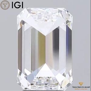 Diamant de laboratoire cultivé CVD de qualité émeraude, taille émeraude, 4,00 carats, couleur D, clarté VVS2, 11,01 mm, certifié IGI, pour bijoux fins - Product Image 3