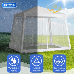 Tente de réception en maille 8x8 pieds - Structure en aluminium PVC/Polyester/Toile pour mariages, événements et utilisation en extérieur - Product Image 6