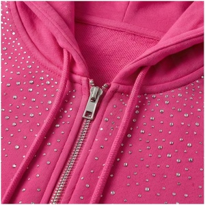 Women Pink Dot Print Hooded Tracksuit <b>Full</b> <b>Zip</b> <b>Sweatshirt</b> & Wide Leg Pants Casual Loose Fit Autumn Wear - Product Image 4
