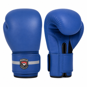 Guantes de Boxeo Azules Portátiles Profesionales Dumela International, Cuero Genuino, Personalizables, Alta Calidad, Entrenamiento Vertical - Product Image 1