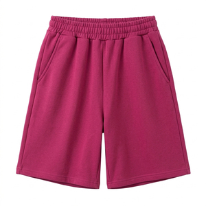 Custom French Terry <b>Bermuda</b> <b>Shorts</b> for <b>Women</b> High Waist Elastic Band <b>Shorts</b> Wholesale Breathable Eco-Friendly Loose Fit <b>Shorts</b> - Product Image 2