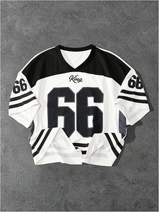 Maillot de football américain 100 % polyester imprimé, vente en gros, personnalisable, design vintage, haute qualité, manches courtes, respirant, séchage rapide - Product Image 6