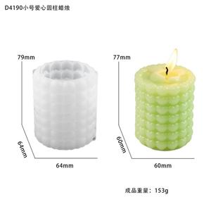 Heart Shaped Cylindrical Candle Bubble Beads Aromatherapy Candle Gypsum Candle <b>Silicone</b> Mold - Product Image 6