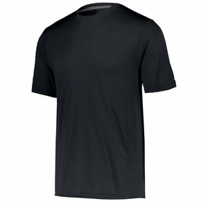 Camiseta Deportiva de Manga Corta para Hombre, Cuello Redondo, Color Negro Sólido, Corte Regular, para Todas las Temporadas - Product Image 3