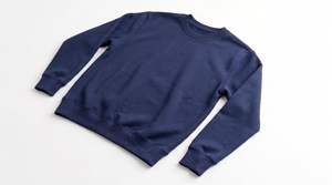 Men's <b>Navy</b> Blue O Neck Sweatshirt 100% Cotton Knitted Regular Fit Casual Pullover Solid Color Long Sleeve Autumn Wear - Product Image 5