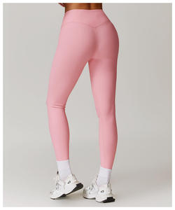 Leggings rouges taille haute pour femmes, longueur cheville, extensibles, unis, style sportif - Product Image 5