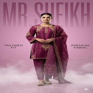 Trajes shalwar kameez listos para usar para damas, trajes de tela de algodón listos para usar de diseñador para vestir en verano, trajes de tela de algodón listos para usar bordados de talla grande. - Product Image 1