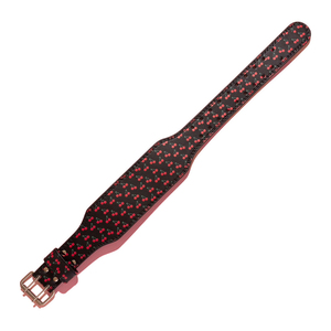 Ceinture de musculation personnalisée à imprimé cerise, ceinture de levage en cuir à double boucle OEM, fabricant en gros - Product Image 4