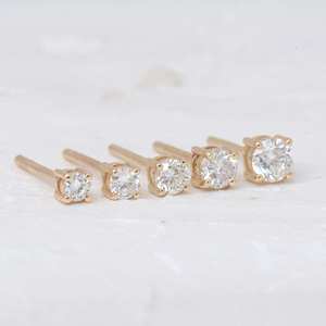0.20 TCW Fine Tiny Round Lab Grown Diamond Stud 925 Silver Solitaire Wedding Bridal Screw <b>Back</b> Minimalist Women's <b>Earrings</b> - Product Image 5