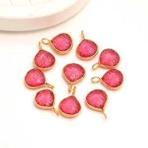 Pendentif en pierre précieuse de tourmaline rose AAA sculpté à la main en forme de fleur, en argent sterling 925, charme en pierre de tourmaline pour bijoux - Product Image 3