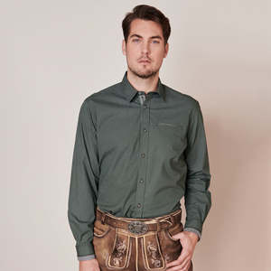 เสื้อเชิ้ตผู้ชายลำลองแขนยาวลายตารางทรงเข้ารูปสไตล์บาวาเรียน เสื้อเชิ้ตเลเดอร์โฮเซ่นสำหรับผู้ชาย - Product Image 5