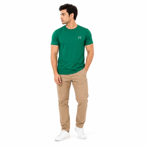 T-shirts pour hommes en coton doux à col ras du cou, coupe moderne, vêtements décontractés, fournisseur OEM ODM, marque privée, commandes en gros, États-Unis - Product Image 1