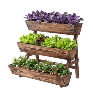 Acacia Wood Planters and Plant Stands Mid Century Modern Design Home <b>Decor</b> OEM Custom Wholesale | Aqudus Saleem India - Product Image 2