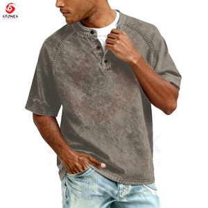 T-shirt en coton délavé pour homme, coupe ample et oversize, style vintage, décontracté, style streetwear, manches courtes, t-shirt premium - Product Image 5