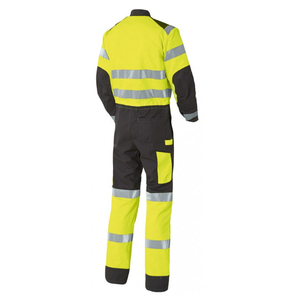 <b>Men</b> Hi Visibility Workwear Reflective Safety <b>Overalls</b> Polyester Yellow Black - Product Image 4