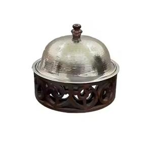 Recipiente para Calentar Comida Tipo Buffet, Aislado, de Acero Inoxidable Premium, con Soporte Metálico y 33 cm de Diámetro, para Hostelería - Product Image 4