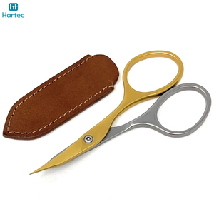 Curved Precision Two-Tone <b>Nail</b> <b>Scissors</b> With Protective Leather Pouch Beauty Tool <b>for</b> Salon & Home Use With Steel Handles - Product Image 2