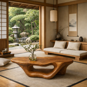 โต๊ะกาแฟไม้เนื้อแข็งทำมือ Luxali ทนทาน ทันสมัย เป็นมิตรกับสิ่งแวดล้อม ดีไซน์ยั่งยืน ฐานไม้ธรรมชาติ สำหรับตกแต่งห้องนั่งเล่น - Product Image 5