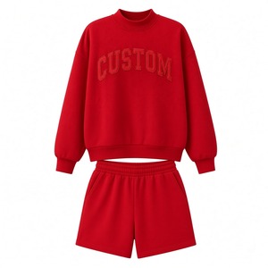 Sudadera de cuello alto con hombros caídos de nuevo diseño para mujer, con letras bordadas personalizadas, mezcla de poliéster/algodón, para usar en todas las estaciones. - Product Image 1