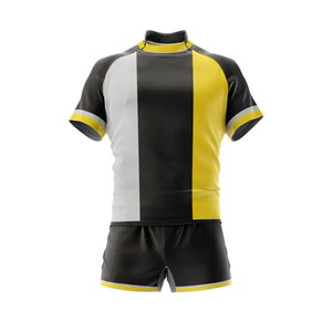 Vente en gros de maillots de rugby personnalisés, uniforme de rugby, polo bleu uni à manches courtes, uniformes de rugby sublimés pour hommes - Product Image 1