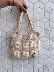 มาใหม่ล่าสุดฤดูร้อนชายหาดฟางกระเป๋าโบฮีเมียนโครเชต์ Handmade กระเป๋าถือผู้หญิงไหล่กระเป๋าหญ้าทะเลกระเป๋าสแควร์ - Product Image 4