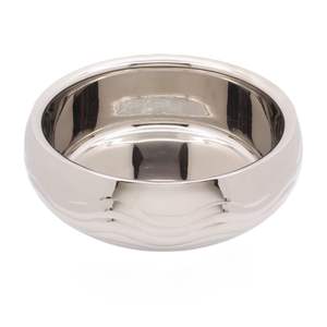 Tazón de servir contemporáneo de aluminio con grabado artístico para decoración y comedor de alta gama. - Product Image 1