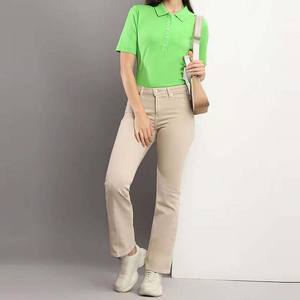 Chemise décontractée en tricot au design unique pour femme, sur mesure, légère, couleur unie, pour le golf - Product Image 3