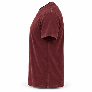 เสื้อยืดออกกำลังกาย Oxblood Pigment Wash สำหรับผู้ชาย ผ้าคอตตอนผสมเนื้อหนัก 250 GSM เสื้อยืดคอกลมสไตล์วินเทจเรโทรสำหรับออกกำลังกาย - Product Image 3
