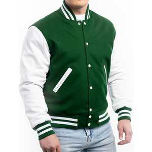 เสื้อแจ็คเก็ตวาร์ซิตี้แบบกำหนดเอง ปักโลโก้ คุณภาพสูง ทำจากผ้าขนสัตว์และหนัง แจ็คเก็ตเบสบอล - Product Image 2