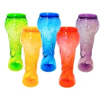 Tazas y Platillos de PET de 450ml sin BPA para Fútbol, Reutilizables, Ecológicos, para Bebidas Frías, Regalo para Adultos